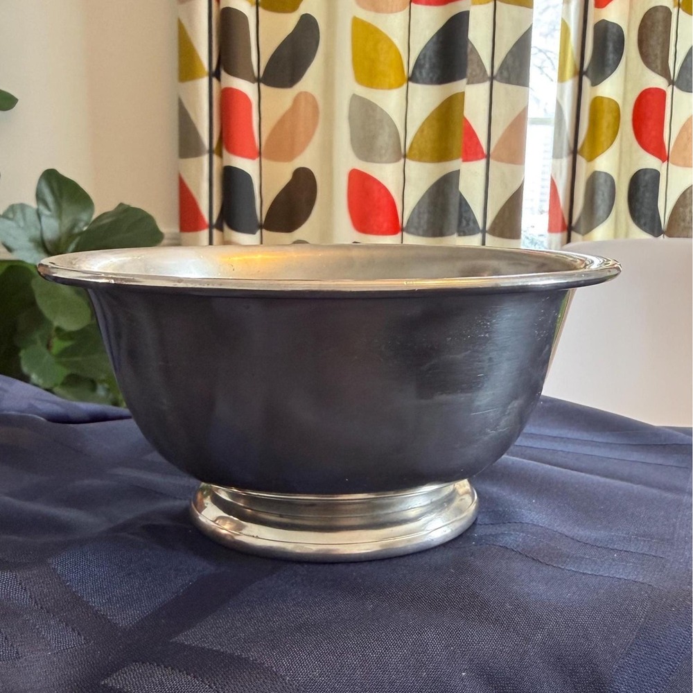 Vintage Daalderop Footed Pewter Bowl | Mid-Century Holland Dish